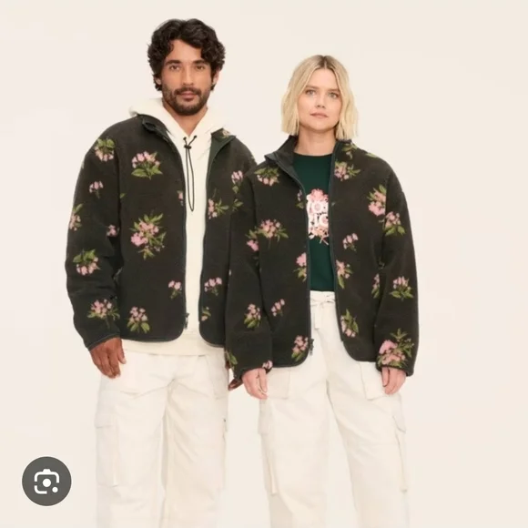 Woolrich X Target Adult L Floral Teddy Jacket Nwt - Picture 5 of 5